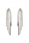 Luxury Diamond Trim Drop Earrings in Silver