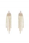 Gold Waterfall Diamond Tassel Drop Earrings