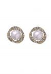 Spiral Shape Single Pearl Earrings