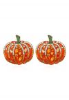 Diamond Decor 3D Shiny Pumpkin Earrings