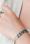 Emerald Gem Four Leaf Bracelet