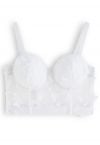 Butterfly Appliques Bustier Crop Top in White