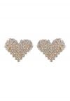 Glaring Zircon Rhinestone Heart Earrings