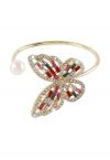 Hollow Out Butterfly Pearl Bangle Bracelet in Multicolor