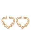 Hollow Out Metal Heart Earrings in Gold