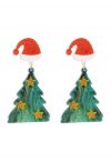 
Christmas Tree Starry Earrings in Green