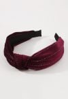 Monochromatic Knotted Velvet Headband in Burgundy