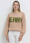 Merry Boat Neck Chunky Hand Knit Sweater