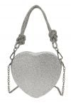 Knotted Full Rhinestone Heart Clutch