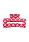 Hollow Out Cute Heart Hair Claw in Pink