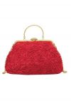 Elegant Rose Petal Clutch in Red