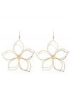 Metal Flower-Shaped Hook Earrings