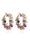 Multi-Colored Crystal Hoop Earrings