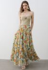 Sun-Kissed Floral Chiffon Maxi Skirt