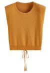 Tie-Back Sleeveless Rib Knit Top in Pumpkin