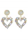 Colorful Rhinestone Heart Earrings