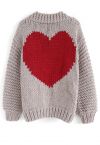 Key to My Heart Hand Knit Chunky Cardigan