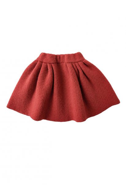 Solid Color Pleated Skirt For Kids