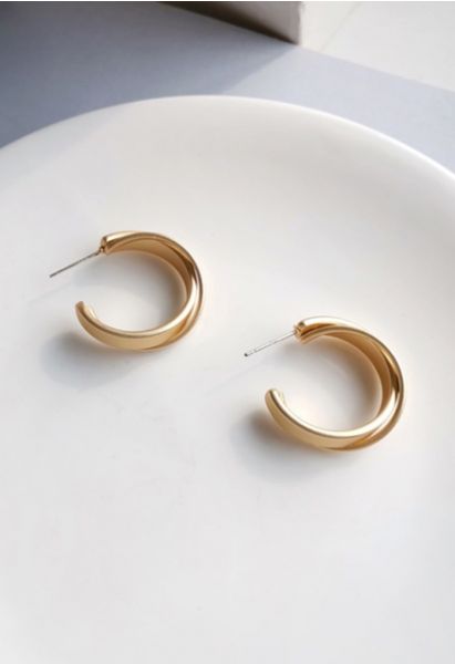 C-Shape Matte Earrings