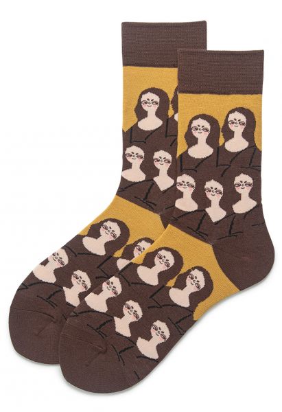 Mona Lisa Jacquard Crew Socks