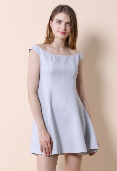 Grey Devotion Off-shoulder Dress