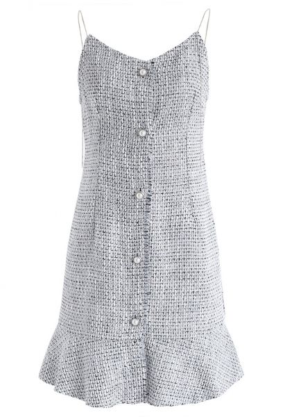 It's Gonna Be Tweed Cami Dress in Grey