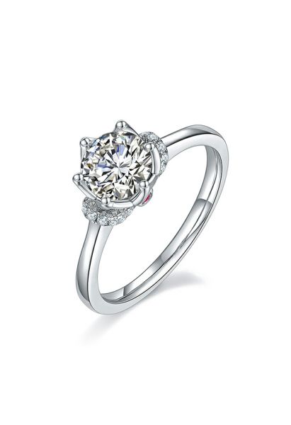 Pink Jewelry Decor Moissanite Diamond Ring