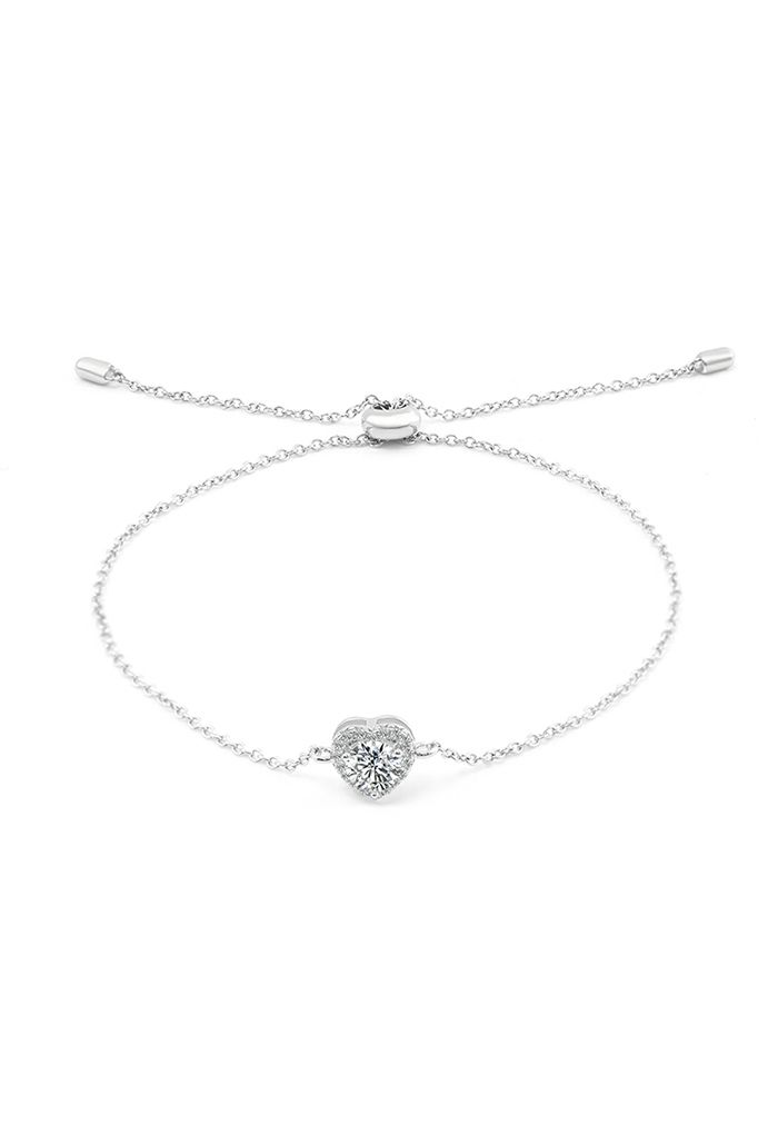 Heart Pendant Moissanite Diamond Bracelet