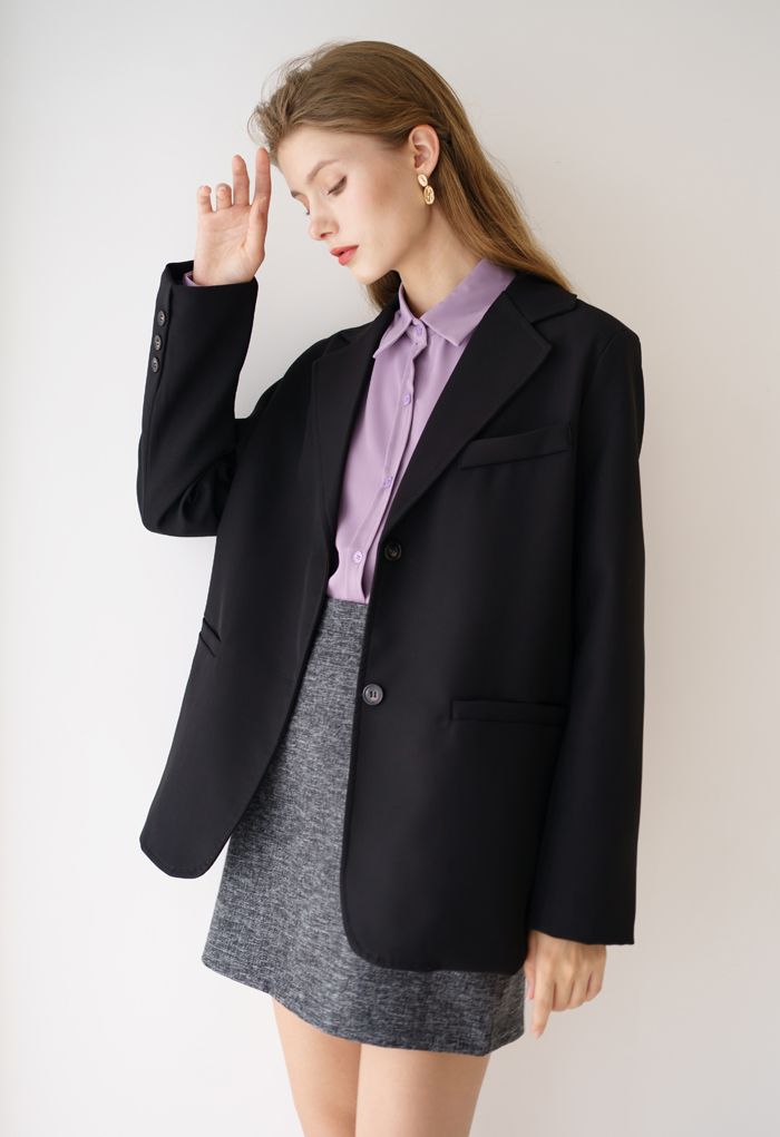 Basic Pockets Blazer in Black