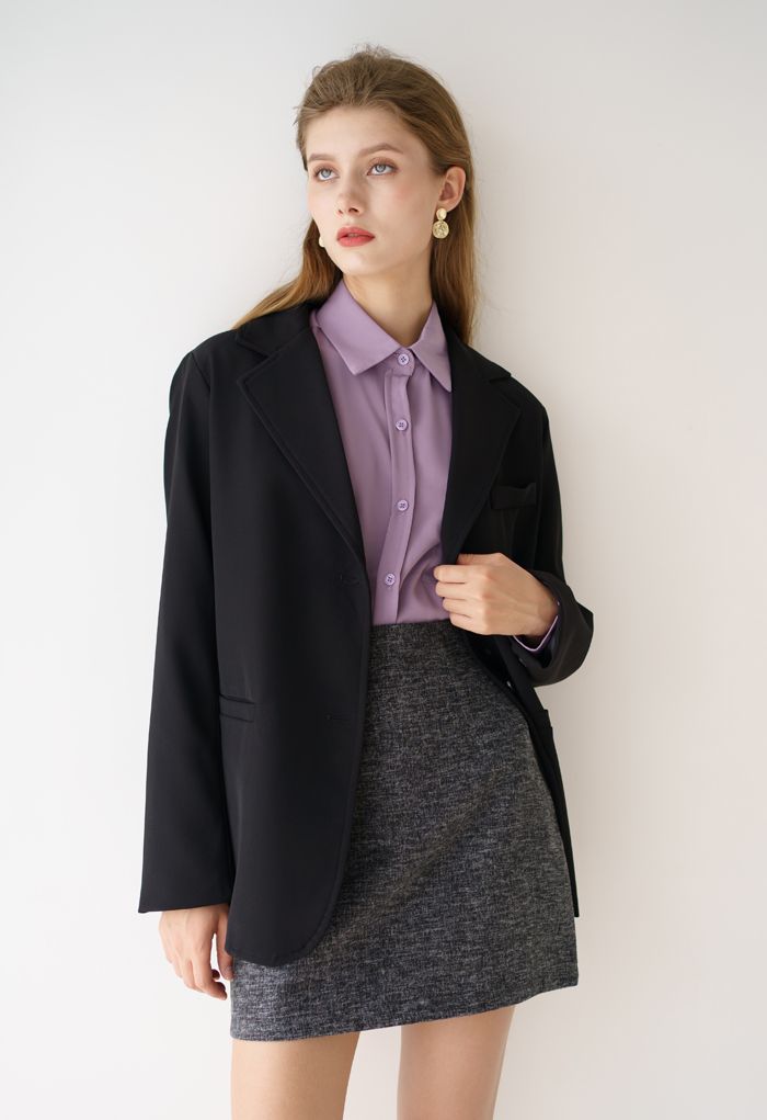 Basic Pockets Blazer in Black