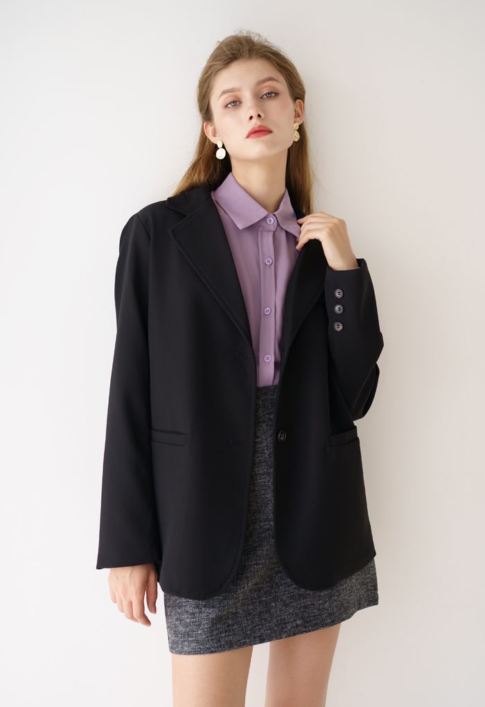 Basic Pockets Blazer in Black