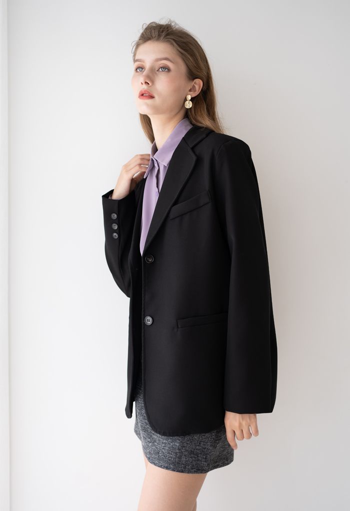 Basic Pockets Blazer in Black