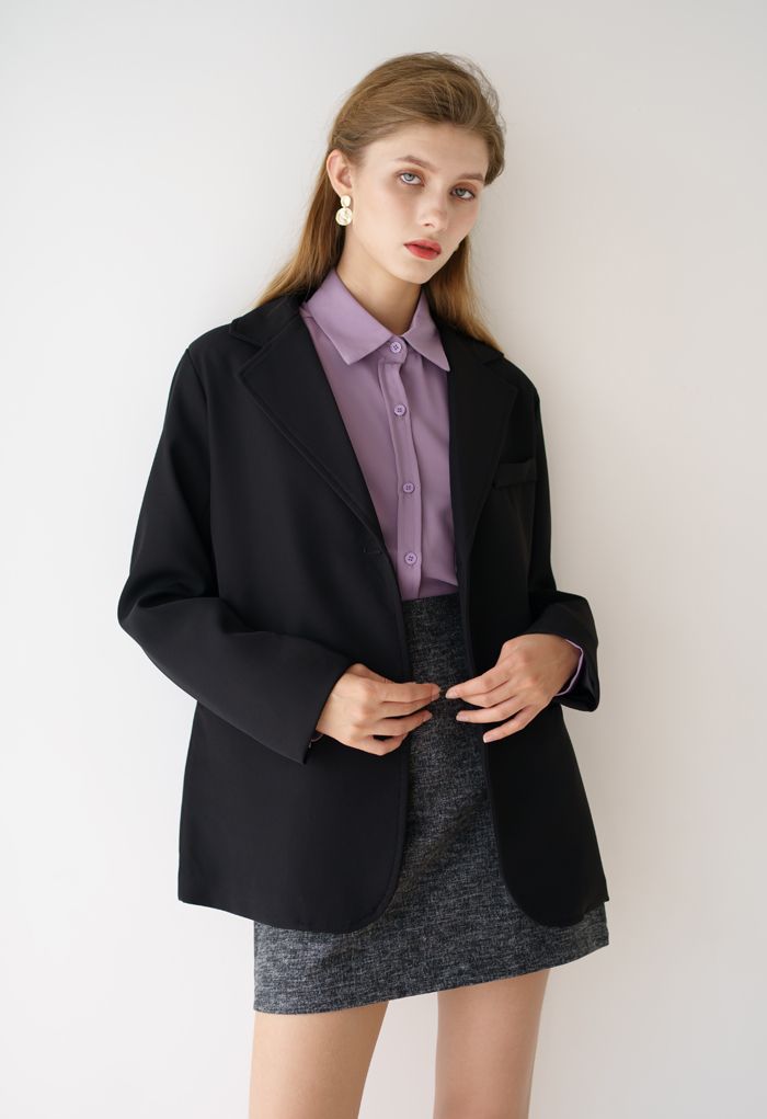 Basic Pockets Blazer in Black