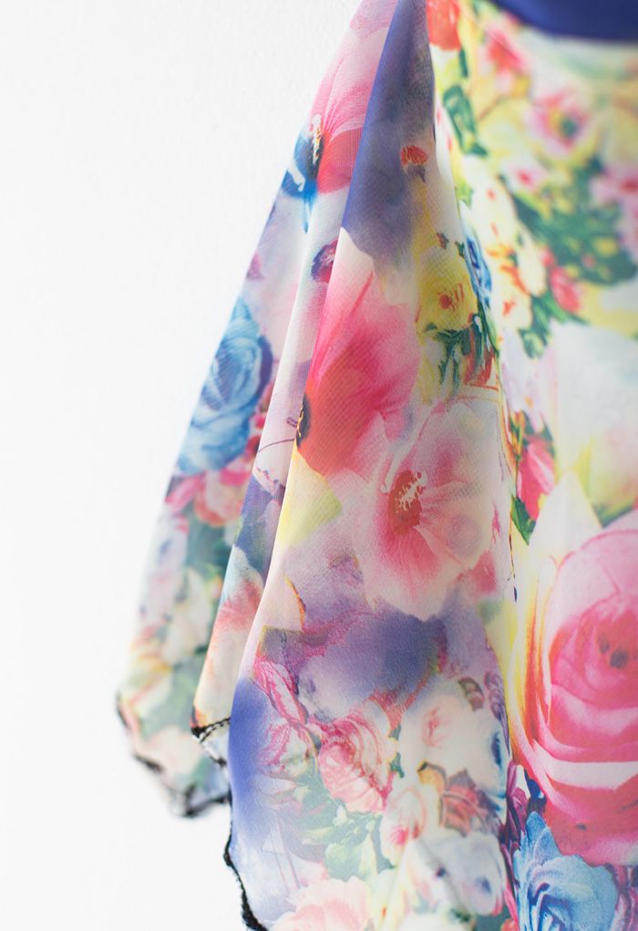 Floral Watercolor Chiffon Sun Protection For The Face