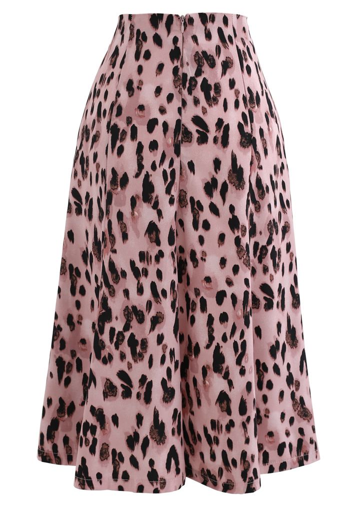 Animal Print Flare Skirt in Pink - Retro, Indie and Unique Fashion