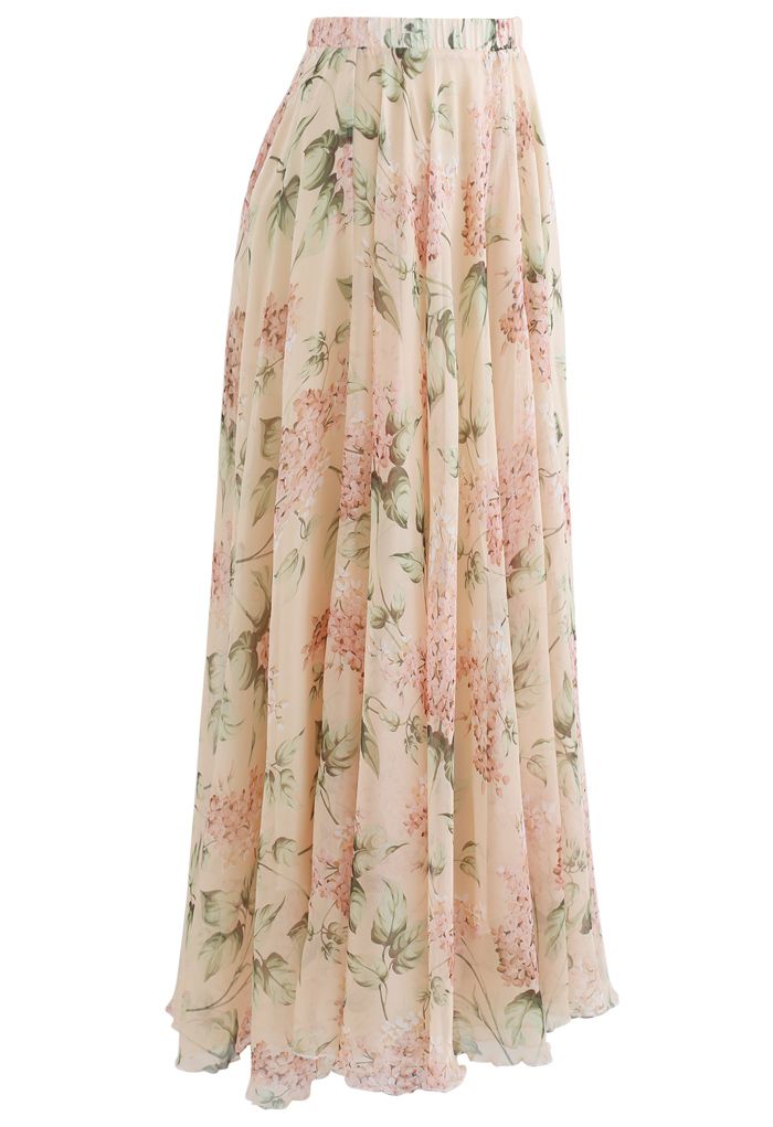 Blooming Hyacinth Watercolor Maxi Skirt - Retro, Indie and Unique Fashion
