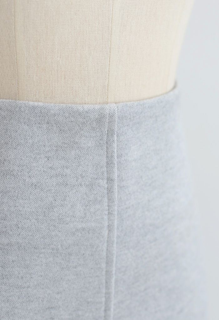 Seamed Detail Wool-Blend Flare Skirt
