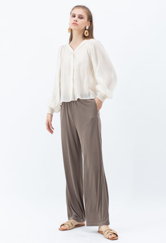 Normcore Side Pockets Lounge Pants in Brown