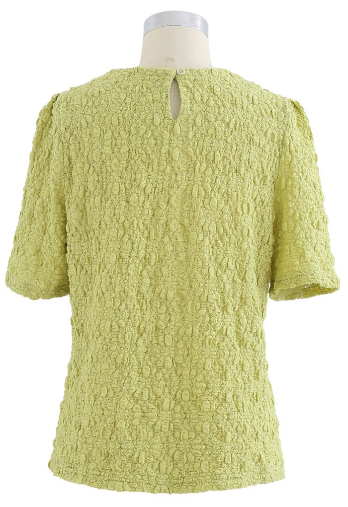 Full Embossed Lace Top in Moss Green