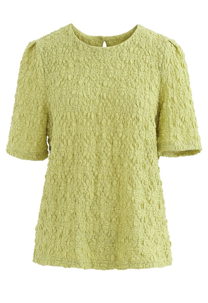 Full Embossed Lace Top in Moss Green