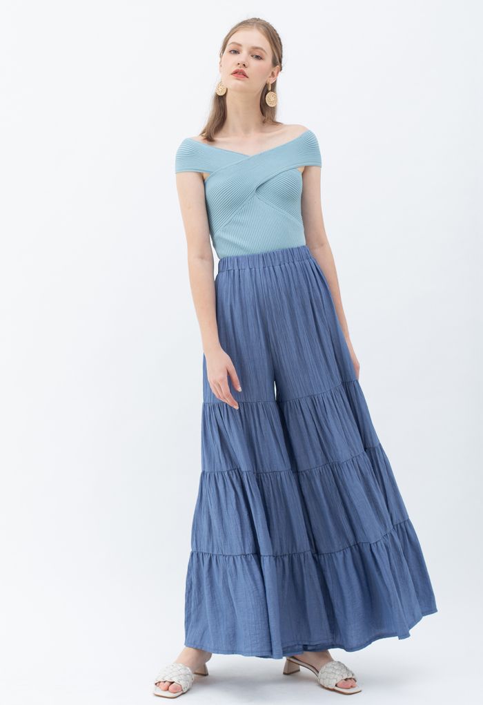 Sunny Days Wide-Leg Pants in Navy