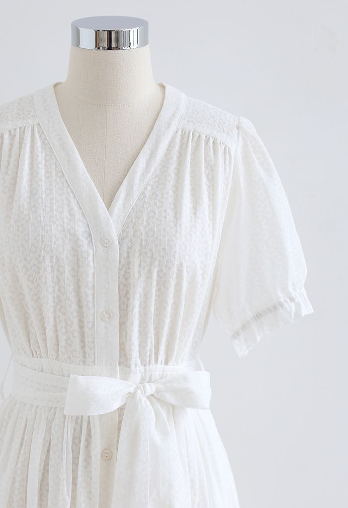 Effortless Grace Button Down White Maxi Dress