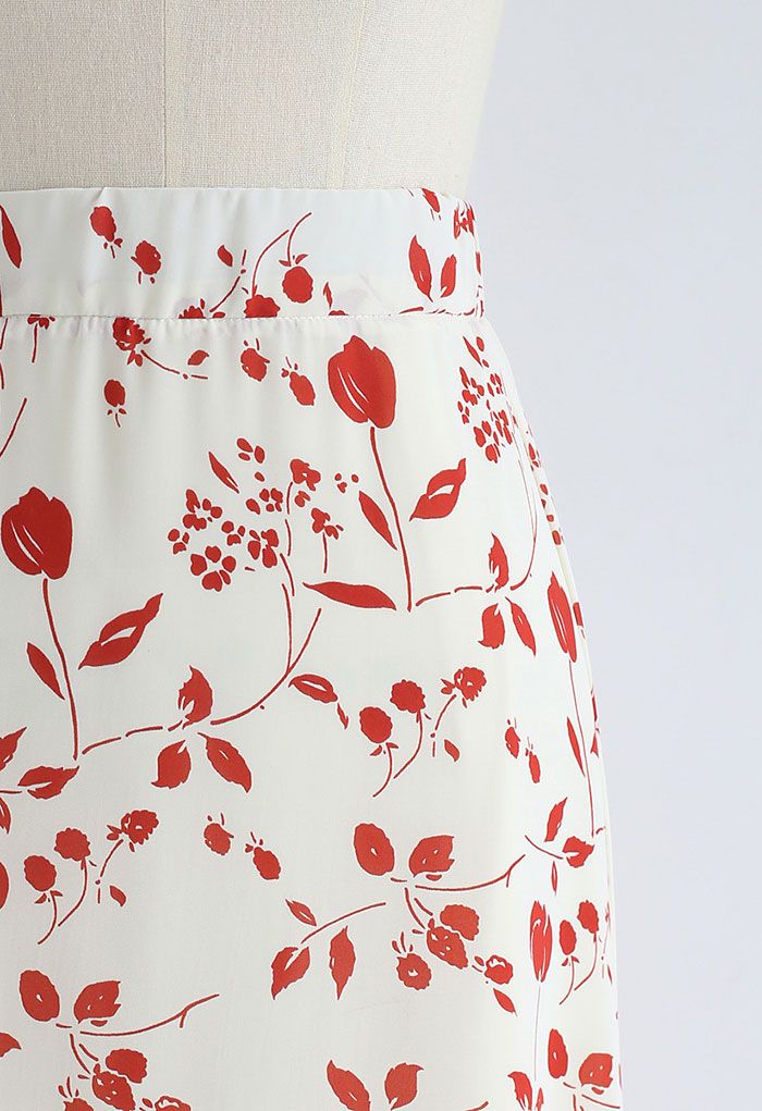 Rosebud A-Line Midi Skirt