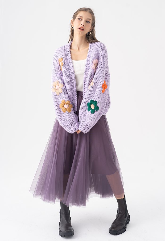 My Secret Garden Tulle Maxi Skirt in Purple