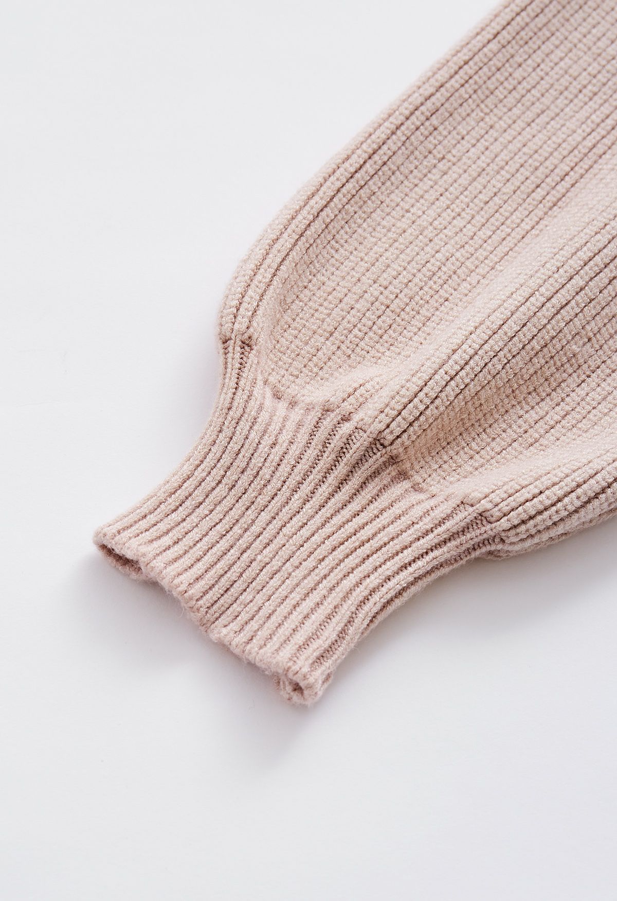 Turtleneck Rib Knit Twinset Top in Dusty Pink