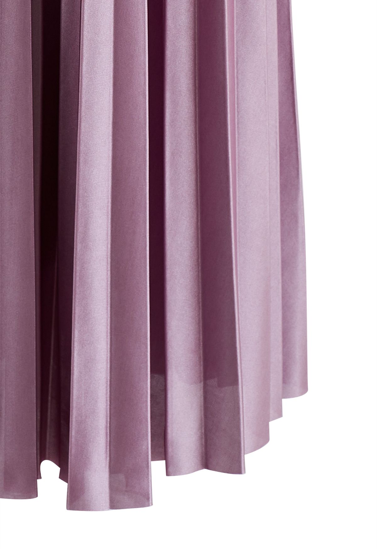 Glossy Pleated Maxi Skirt in Violet
