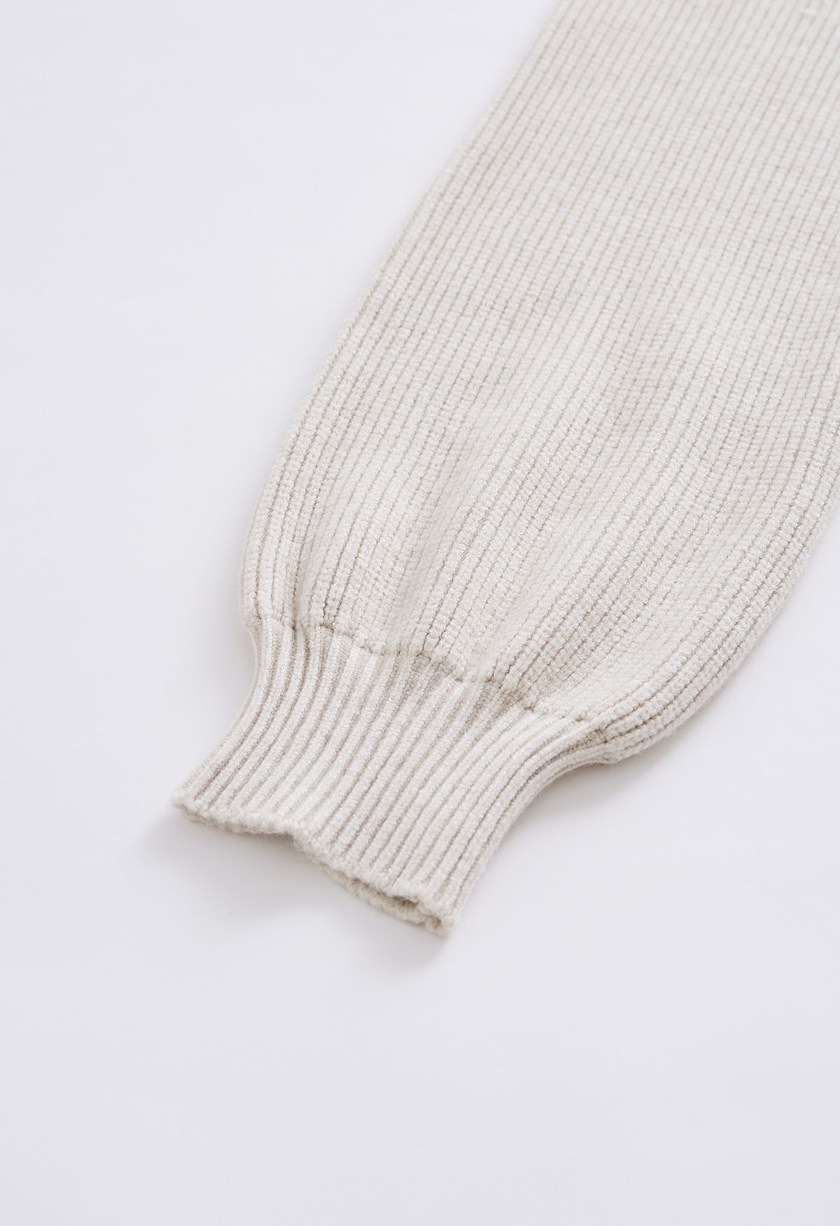 Open Front Longline Knit Cardigan in Oatmeal