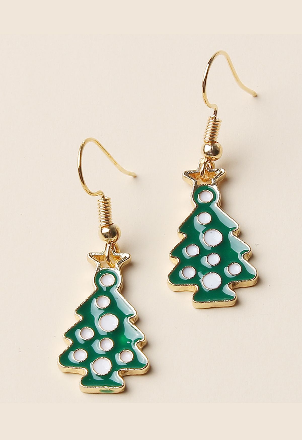 Glossy Christmas Tree Earrings