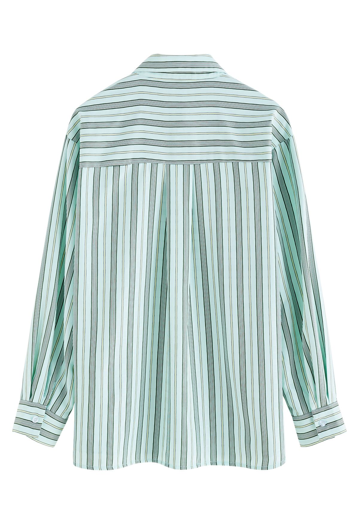 Vertical Stripe Button Down Shirt in Green