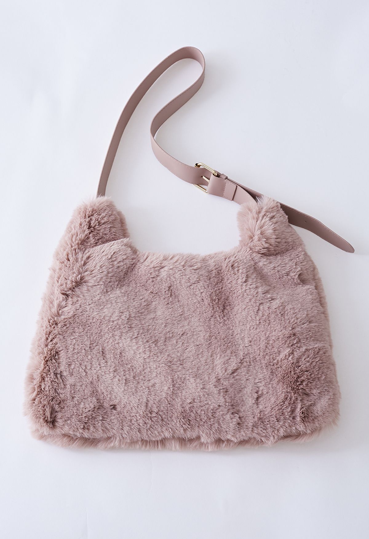 Ultra-Soft Faux Fur Shoulder Bag in Pink